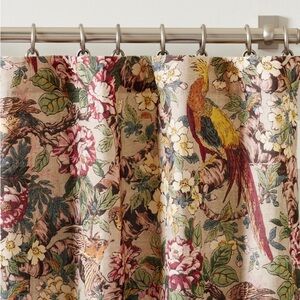 Pheasant Linen Cotton Floral Curtain